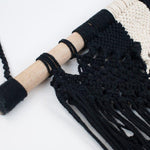 Black and Beige Cotton Macrame Wall Hanging