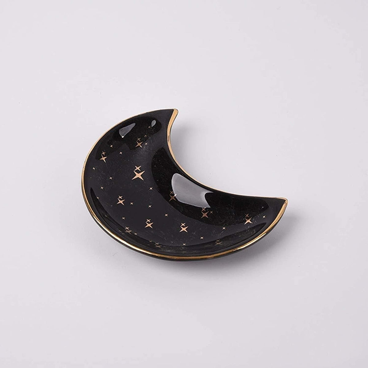 Black and Blue Half Moon Ceramic Trinkets