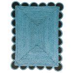 Black and Blue Scallop Jute Rug