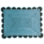 Black and Blue Scallop Jute Rug