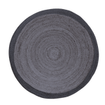 Black and Gray Round Jute Rug