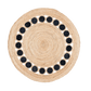 Black and Natural Circle Round Jute Rug - MAIA HOMES