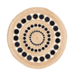 Black and Natural Triple Circle Round Jute Rug - MAIA HOMES