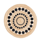 Black and Natural Triple Circle Round Jute Rug