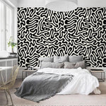 Black and White Abstract Flows Wallpaper