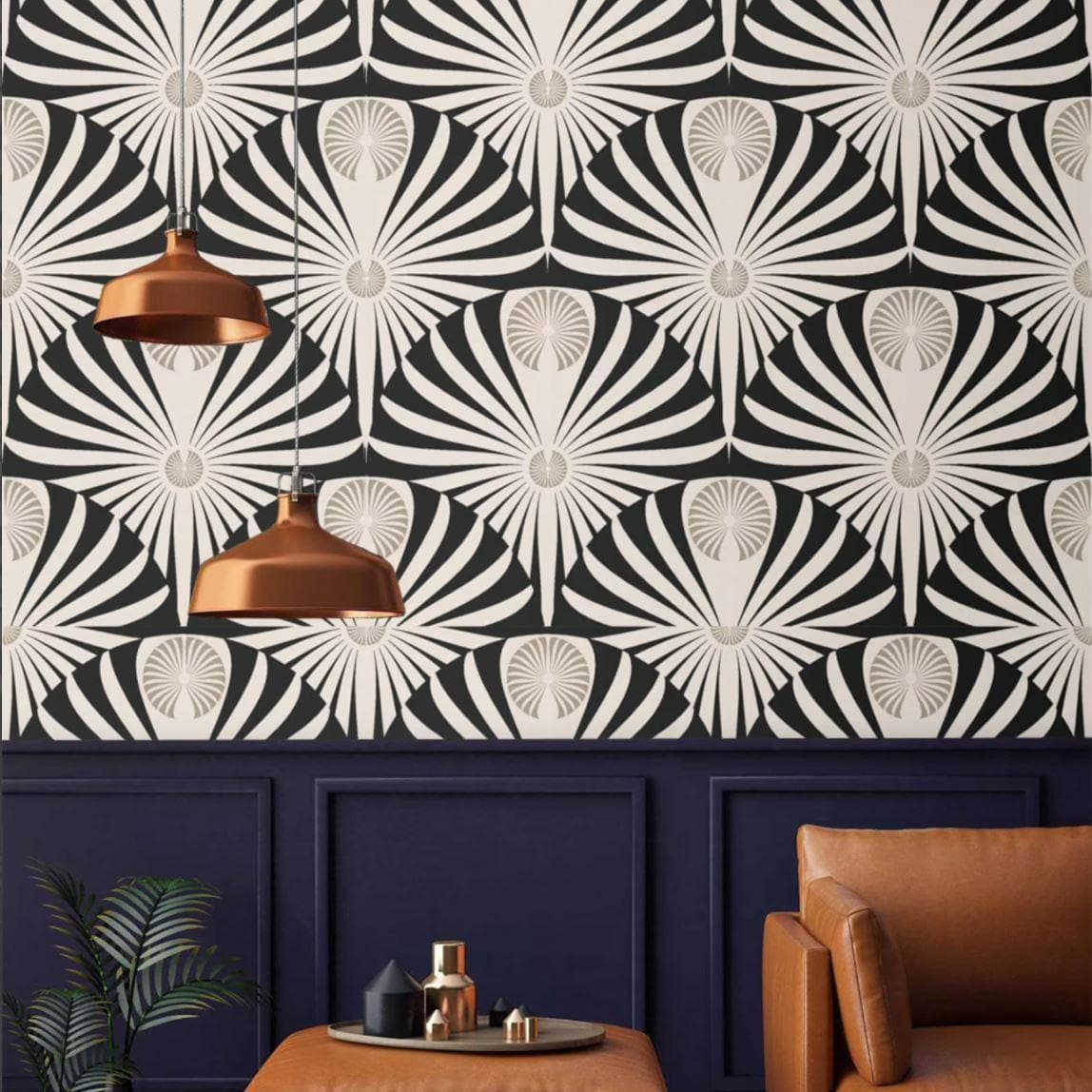 Black and White Art Deco Wallpaper - MAIA HOMES