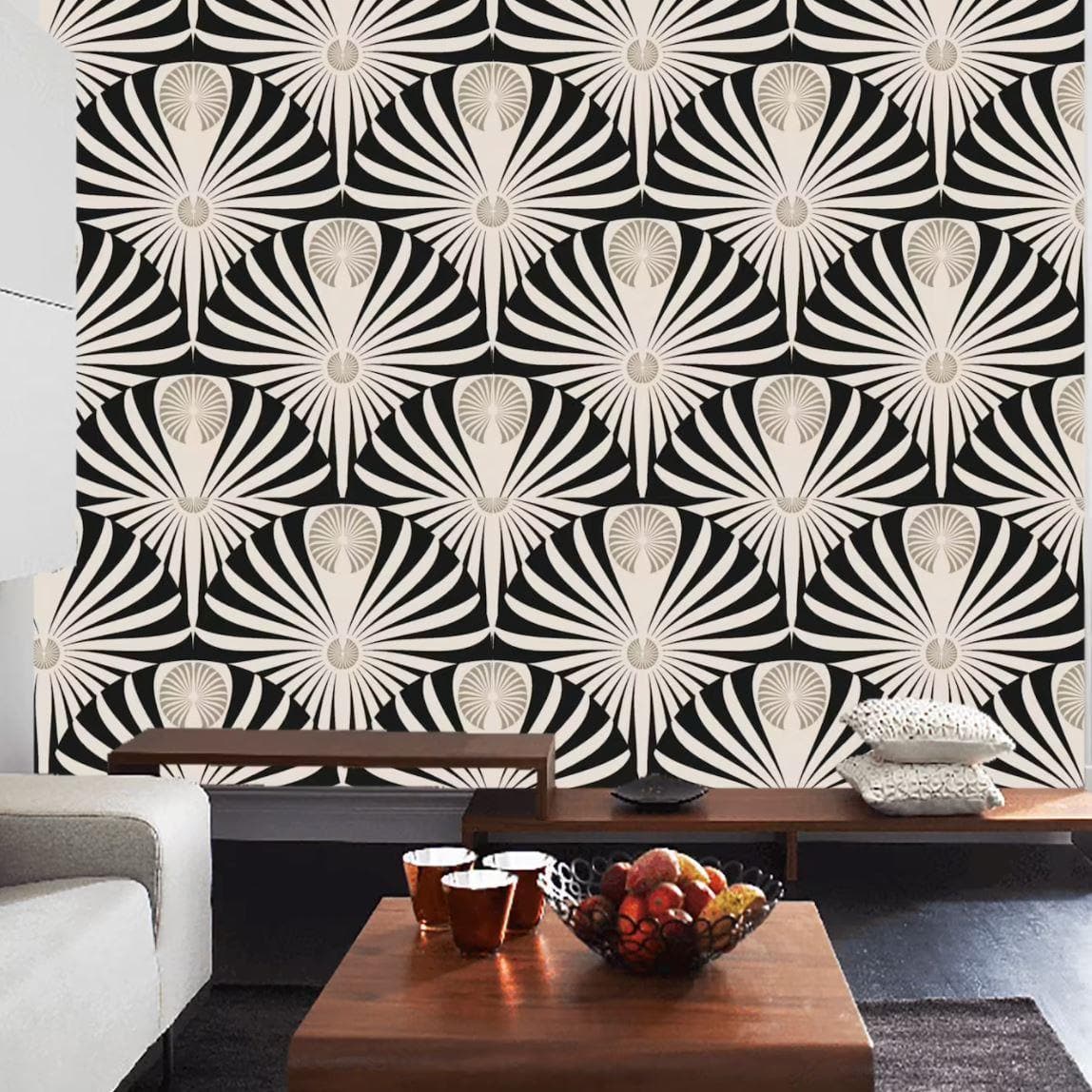 Black and White Art Deco Wallpaper