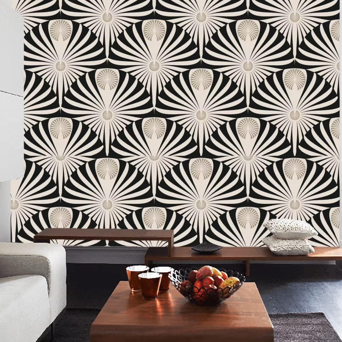 Black and White Art Deco Wallpaper - MAIA HOMES