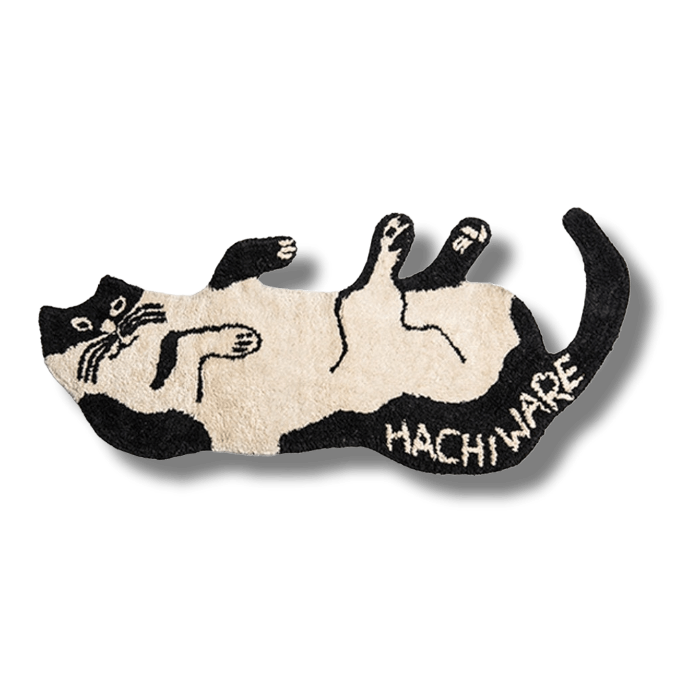 Black and White Cat Shaped Cotton Bath Mat - MAIA HOMES