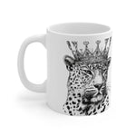 Black and White Crown Leopard Ceramic Mug