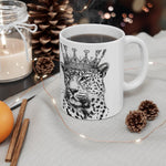 Black and White Crown Leopard Ceramic Mug