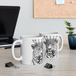 Black and White Crown Leopard Ceramic Mug