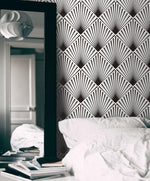 Black and White Edgy Art Deco Wallpaper