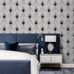 Black and White Edgy Art Deco Wallpaper