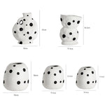 Black and White Polka Dot Abstract Art Ceramic Vase