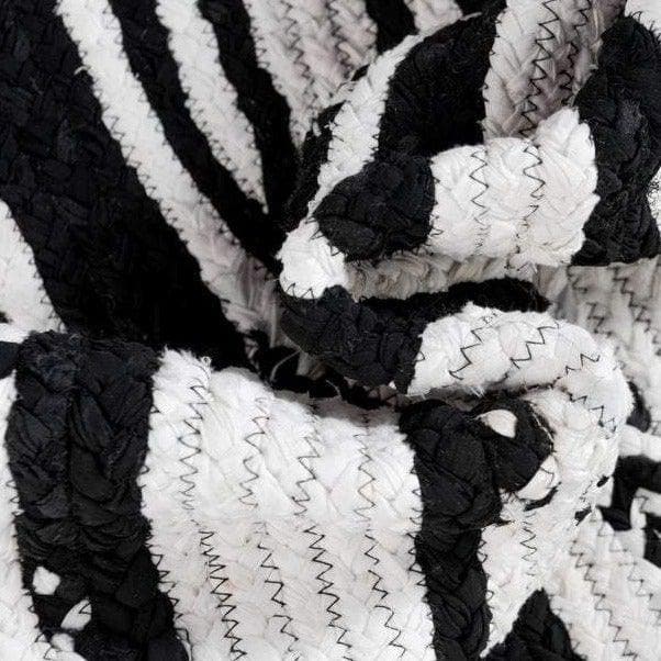 Black and White Rectangular Hand Made Cotton Rug - MAIA HOMES