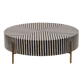 Black and White Stripe Bone Inlay Round Coffee Table