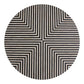 Black and White Stripe Bone Inlay Round Coffee Table