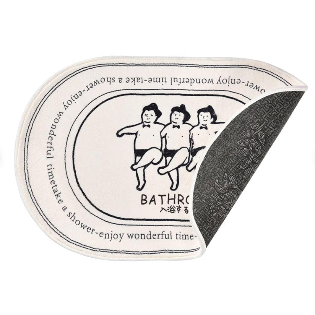 Black and White Sumo Bath Mat