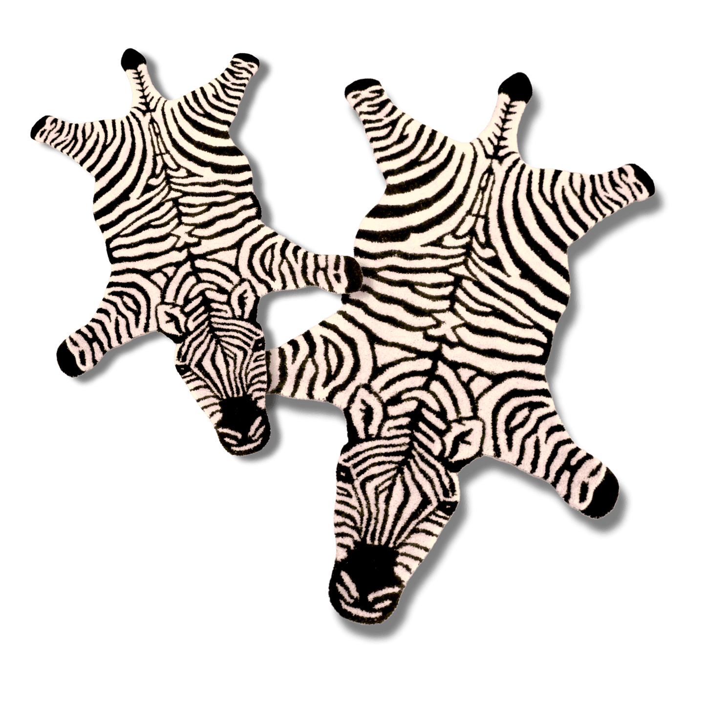 Black and White Zebra Hand Tufted Accent Wool Rug - MAIA HOMES