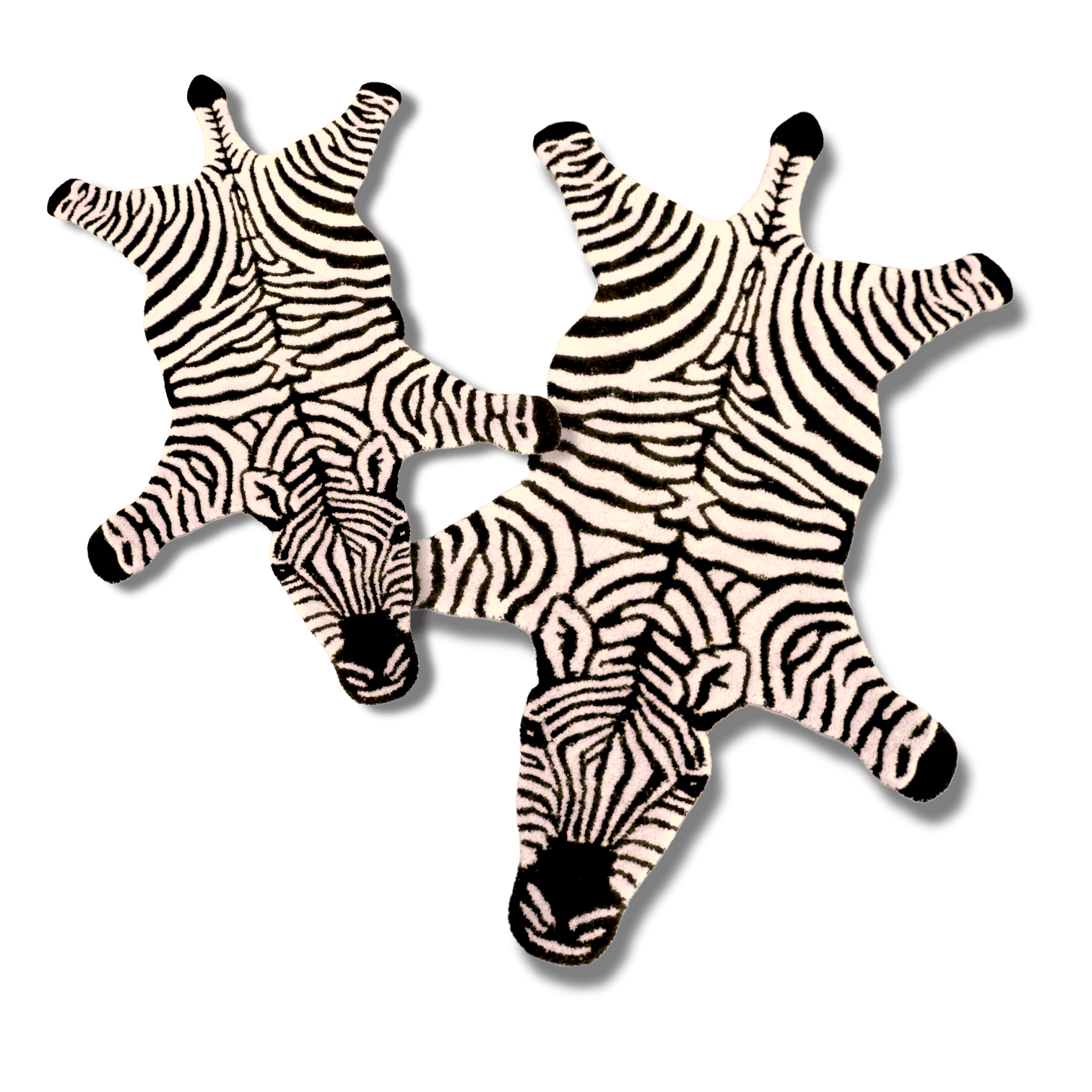 Black and White Zebra Hand Tufted Accent Wool Rug - MAIA HOMES