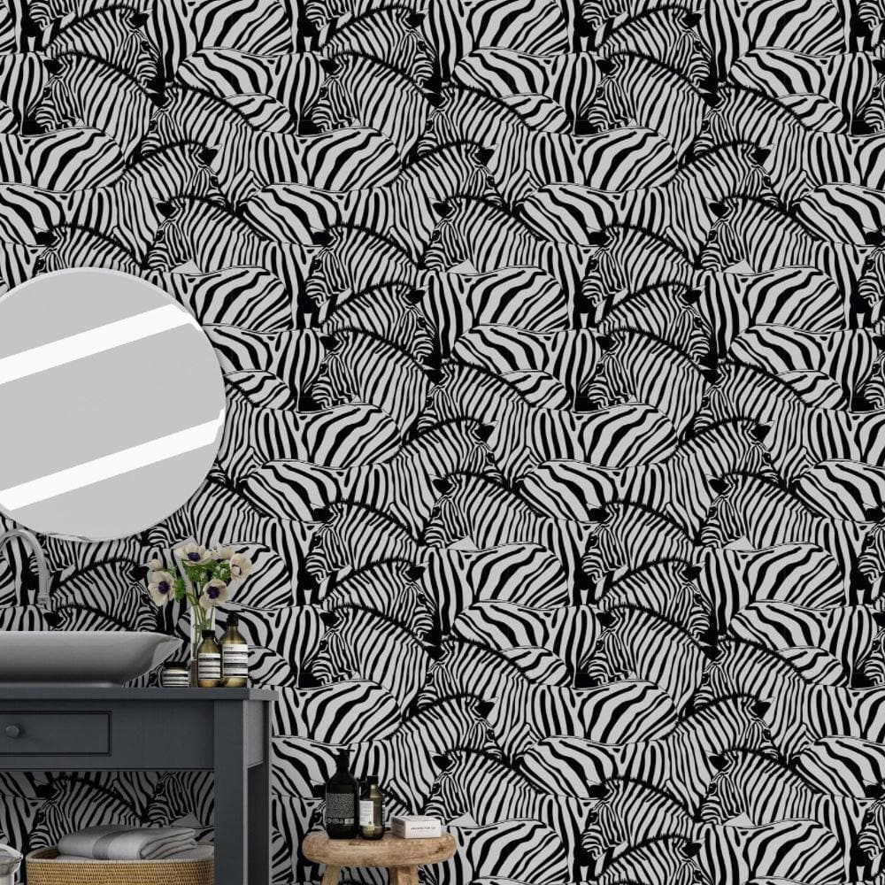 Black and White Zebra Wallpaper - MAIA HOMES