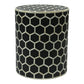 Black Honeycomb Bone Inlay Round Side Table - MAIA HOMES
