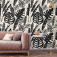 Black Illustrated Monstera Botanical Wallpaper