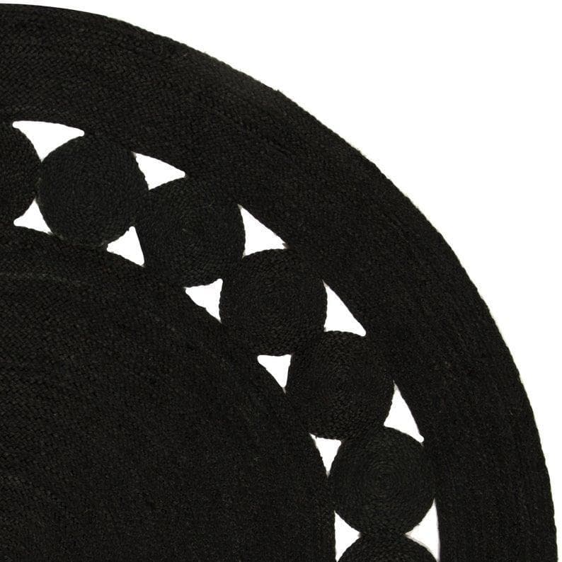 Black Round Jute Rug