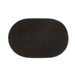 Black Woven Oval Jute Rug