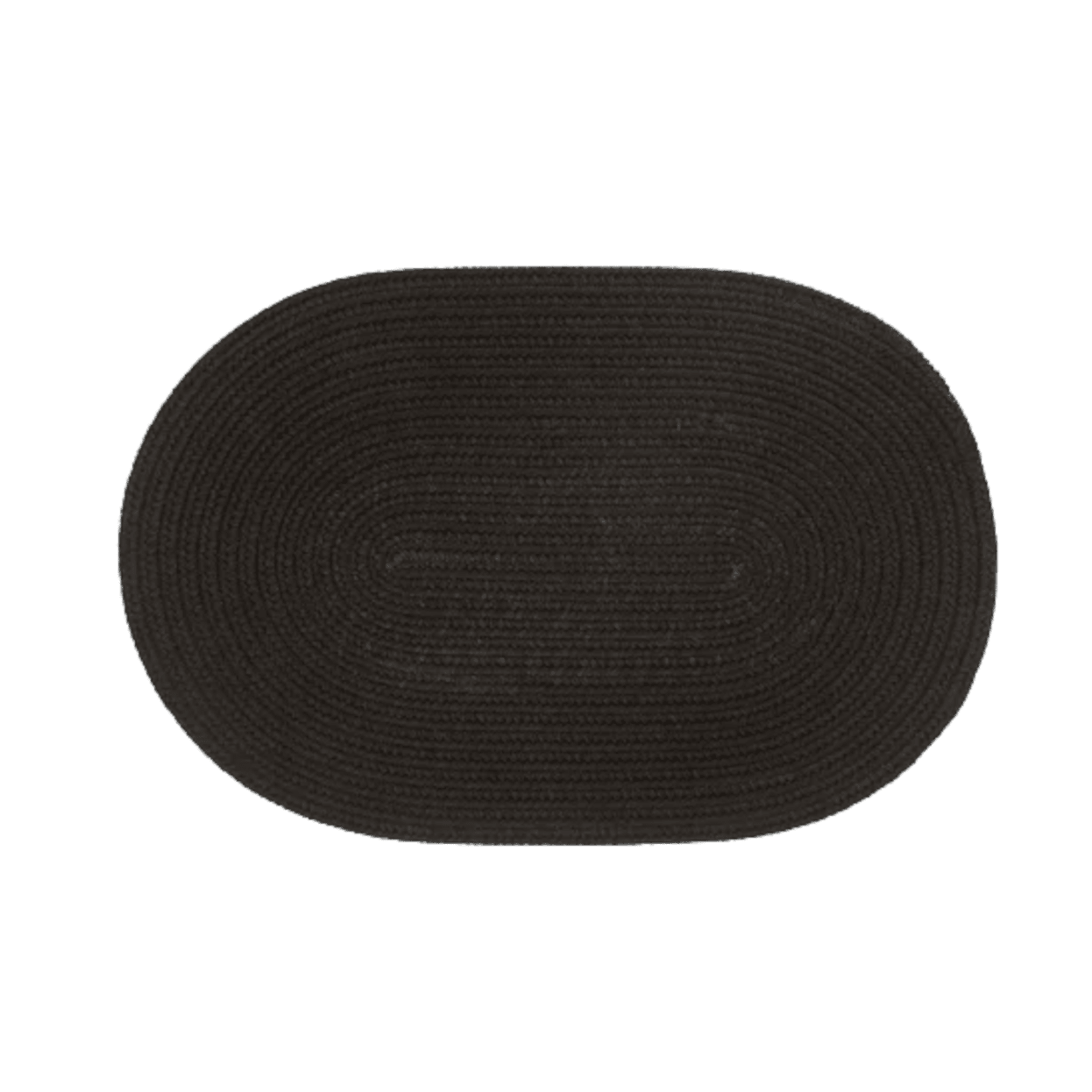 Black Woven Oval Jute Rug