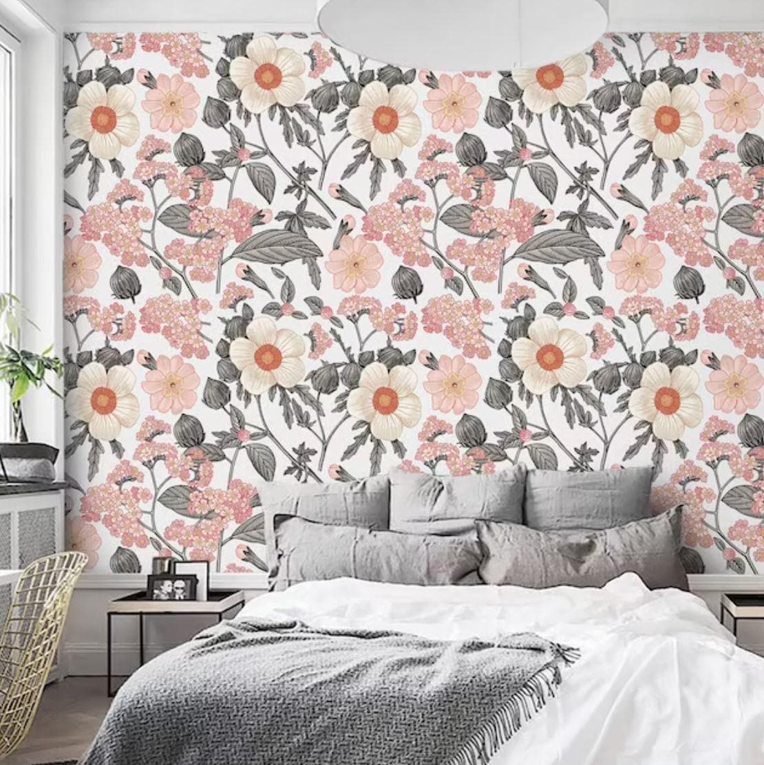 Blooming White Flowers Wall Mural