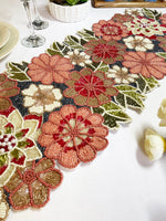 Blossoming Floral Garden Beaded Table Runner