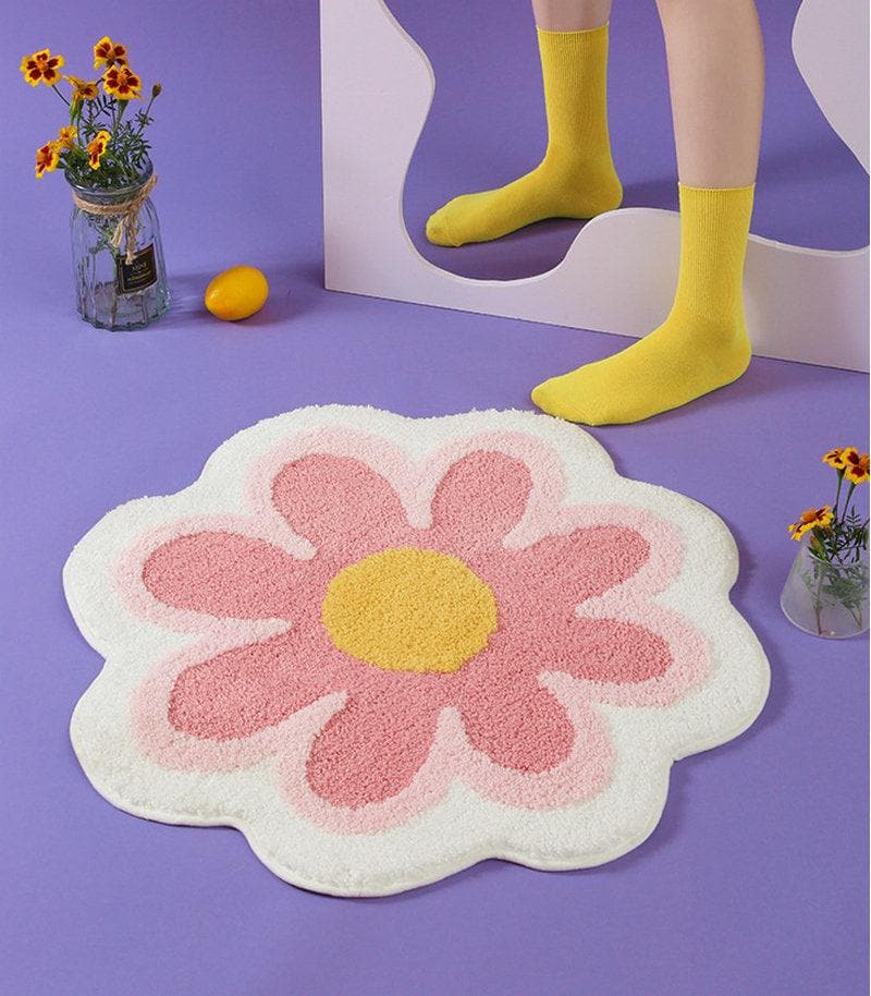 Blossoming Flower Accent Rug Bath Mat