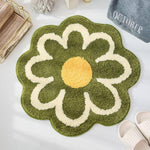 Blossoming Flower Accent Rug Bath Mat 25.5" x 25.5" (65 X 65 CM) Green