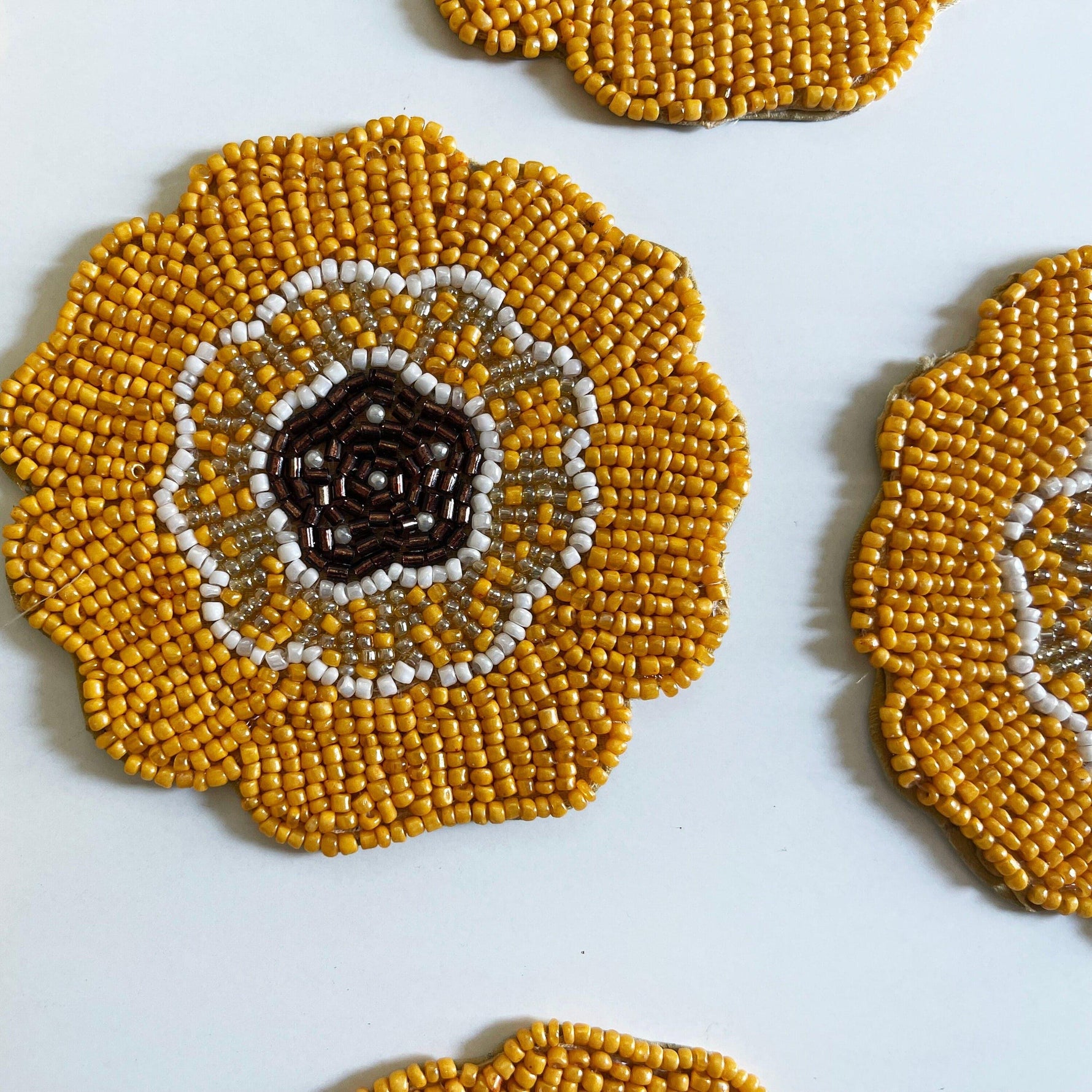 Blossoming Flowers Beaded Coasters