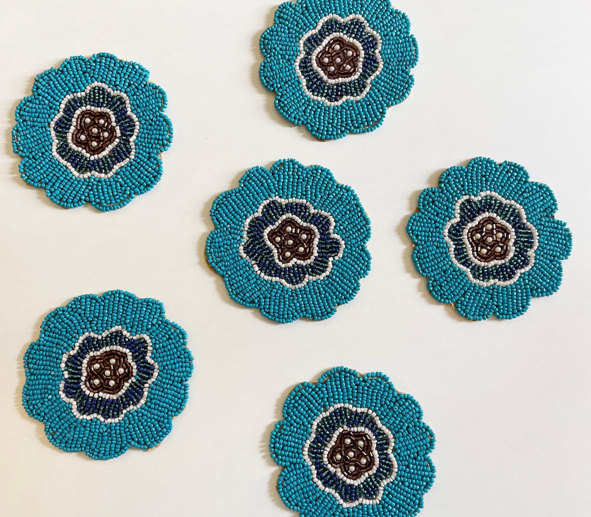Blossoming Flowers Beaded Coasters - MAIA HOMES