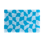 Blue Abstract Checker Hand Tufted Wool Rug