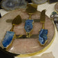 Blue Agate Brass Cheese Knife Set of 3 - MAIA HOMES