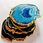 Blue Agate Coasters Set