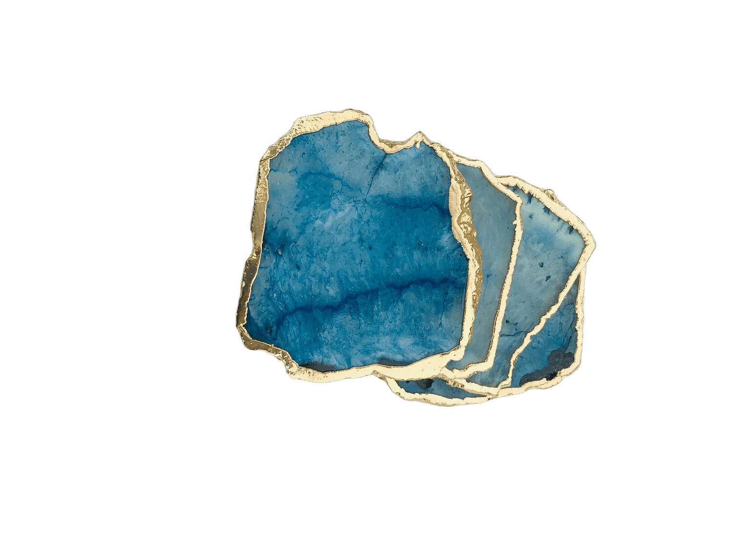 Blue Agate Coasters - Set of 4