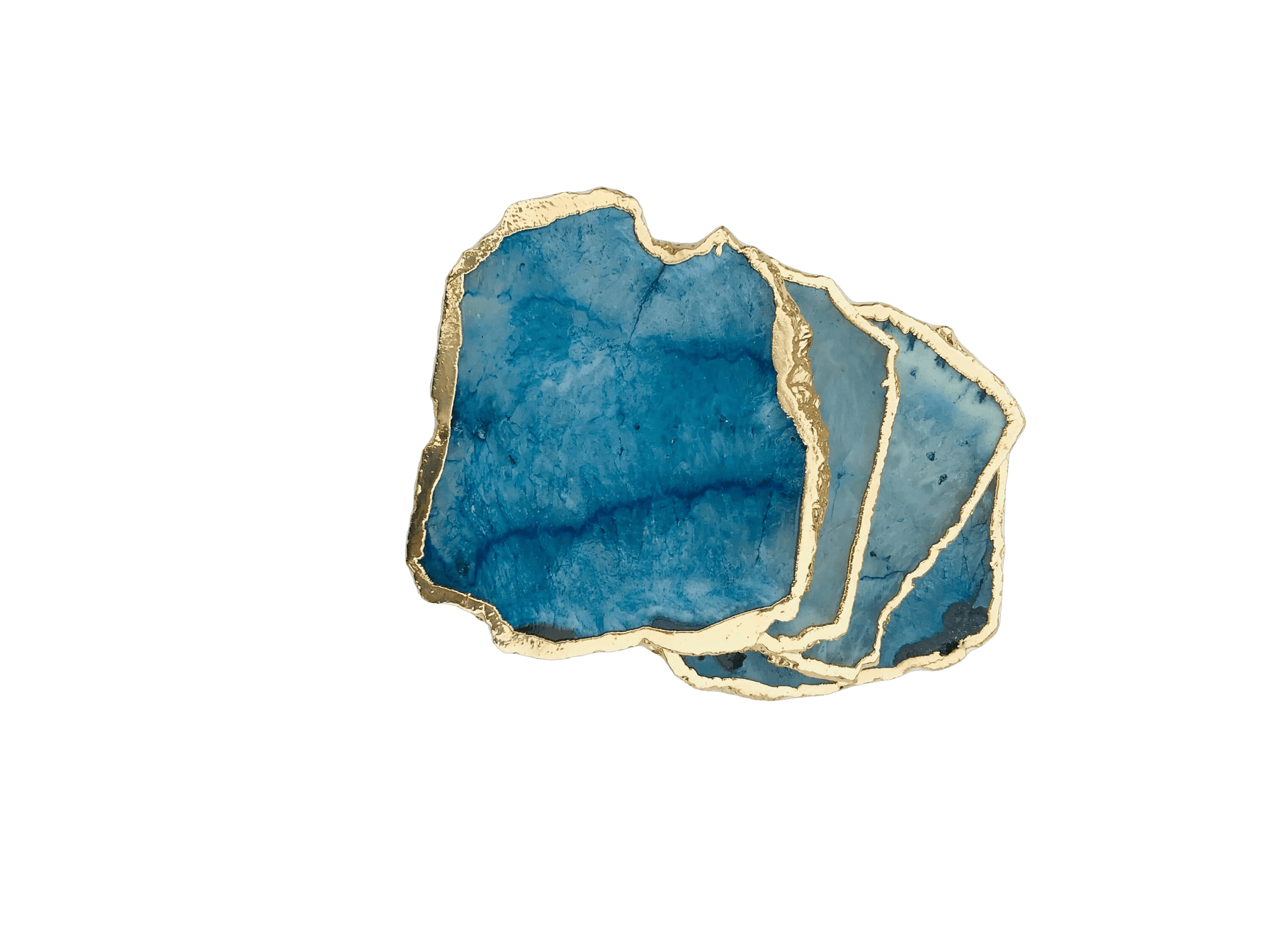 Blue Agate Coasters - Set of 4