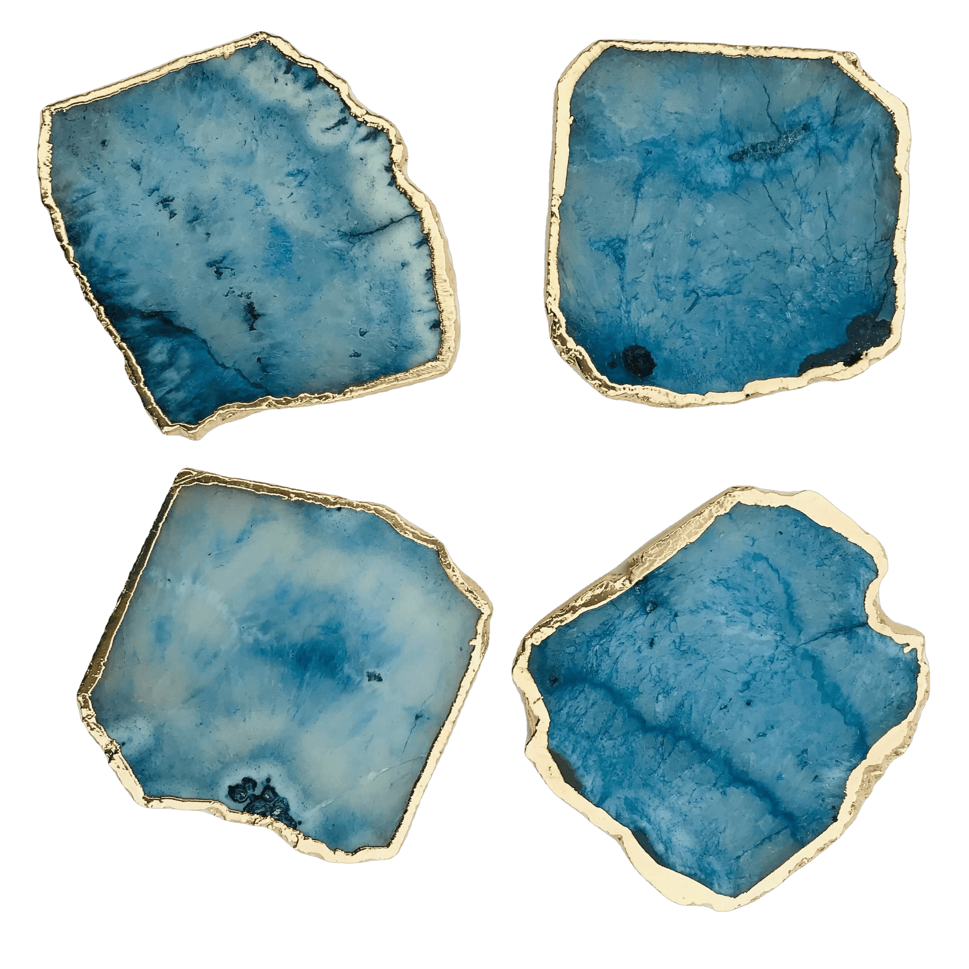 Blue Agate Coasters - Set of 4 - MAIA HOMES