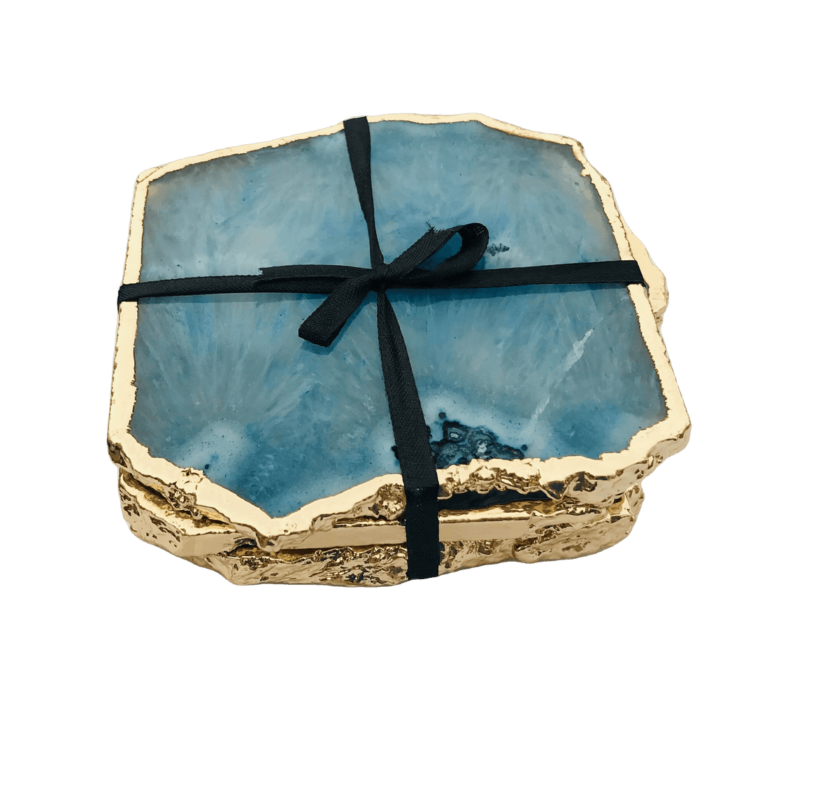 Blue Agate Coasters - Set of 4