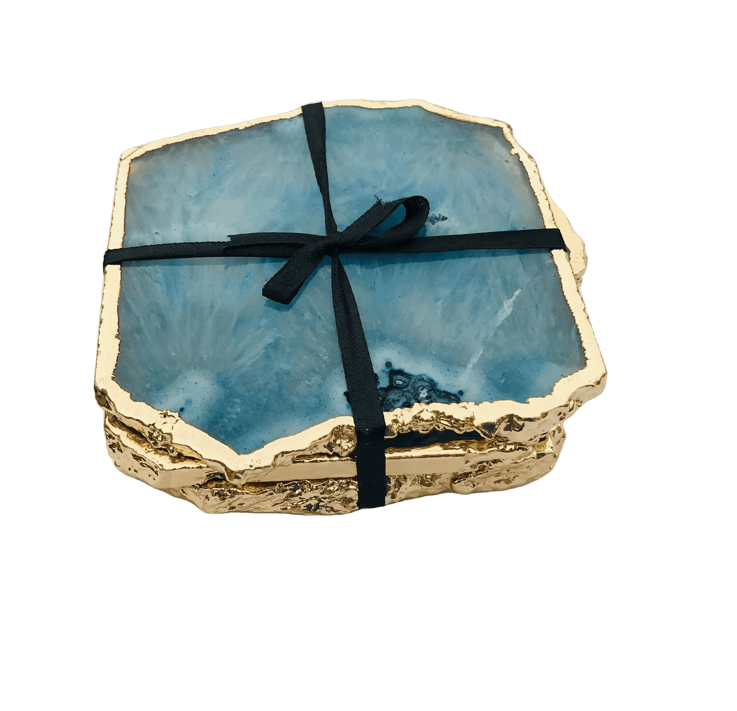 Blue Agate Coasters - Set of 4 - MAIA HOMES