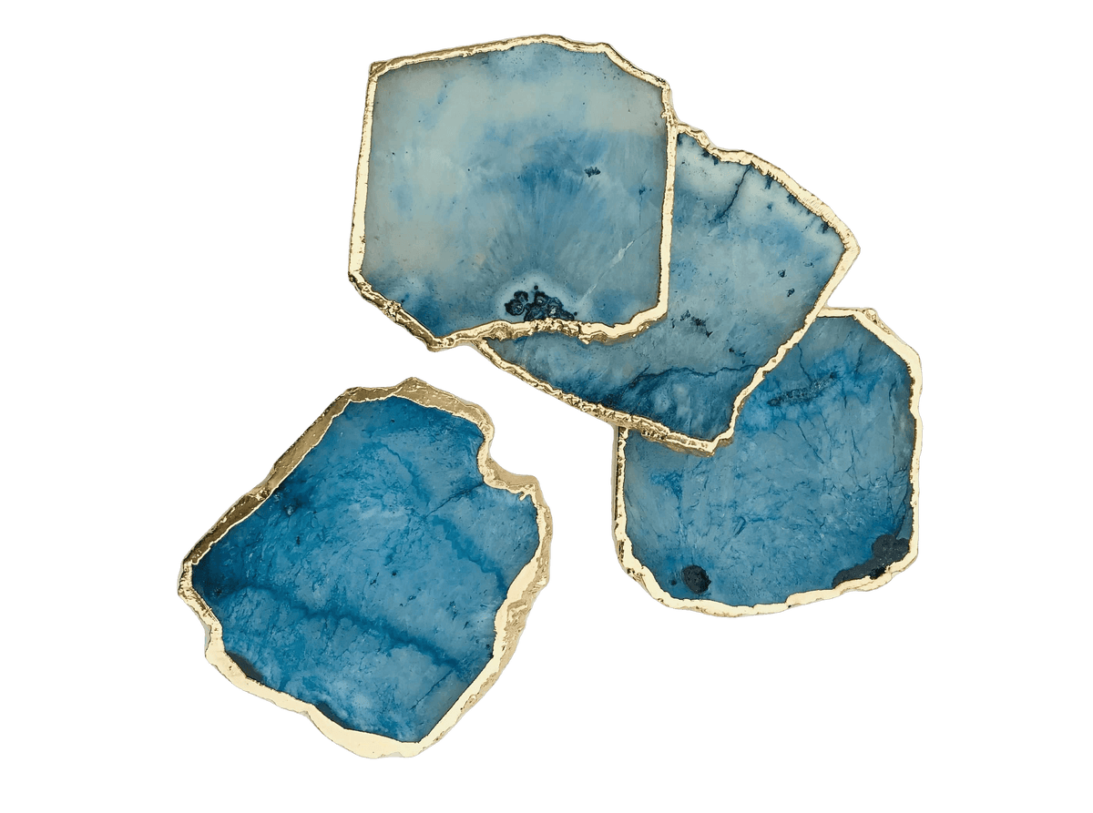 Blue Agate Coasters - Set of 4