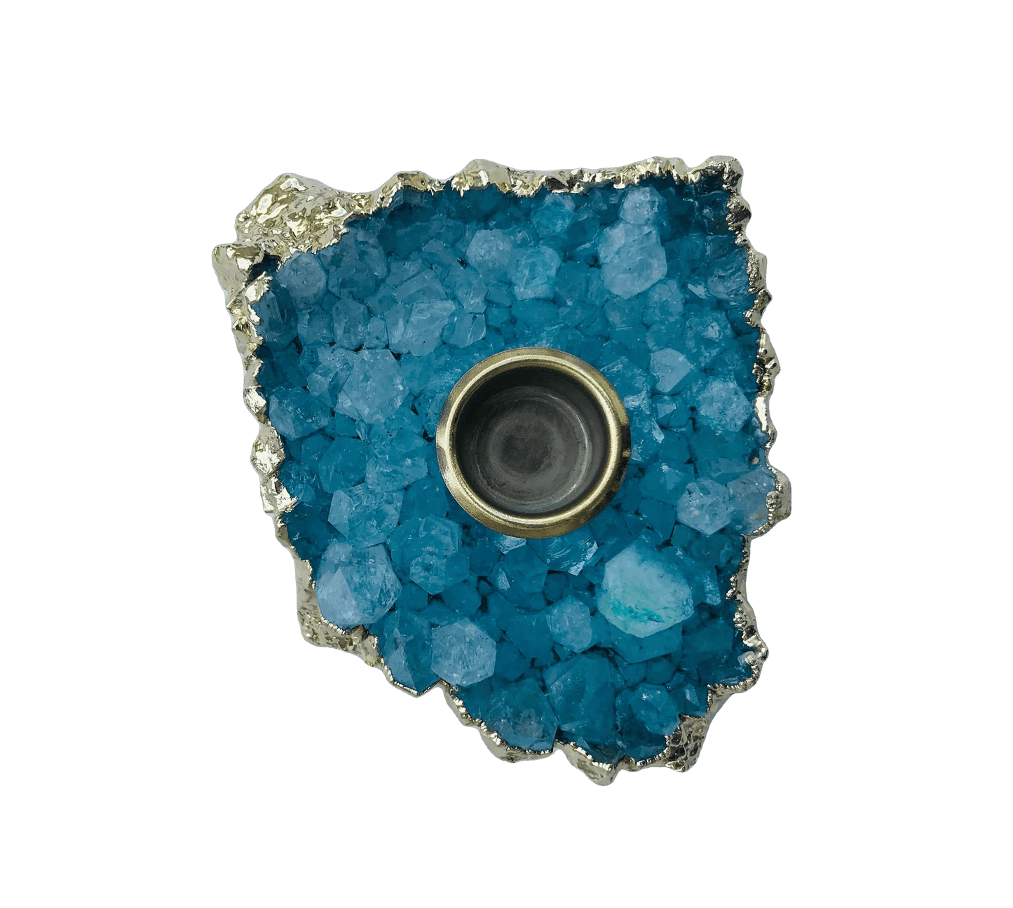 Blue Agate Gemstone Taper Candle Holder - MAIA HOMES