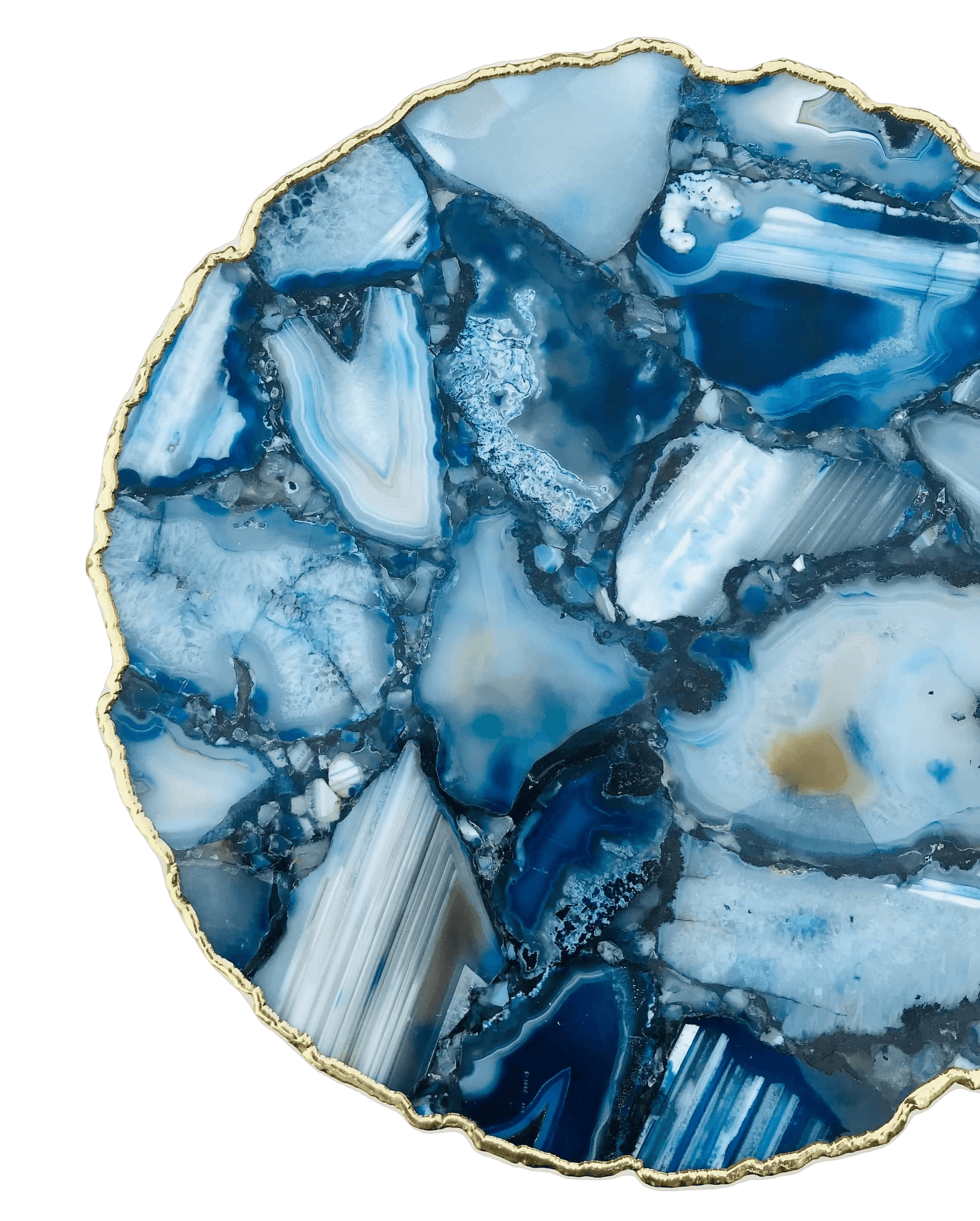 Blue Agate Organic Edge Side Coffee Table - MAIA HOMES