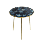 Blue Agate Round Coffee Side Table