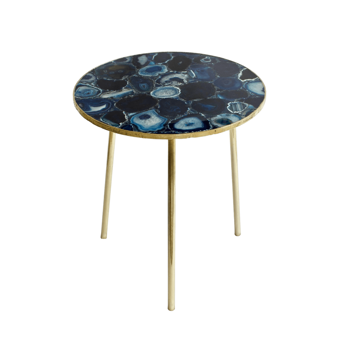 Blue Agate Round Coffee Side Table